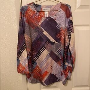 Alfred Dunner Women's Colorful Geometric Blouse